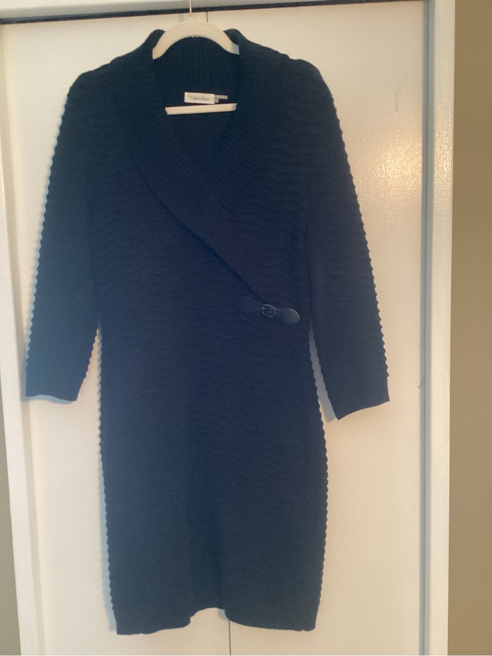 Calvin Klein Black Ribbed Knit Cardigan